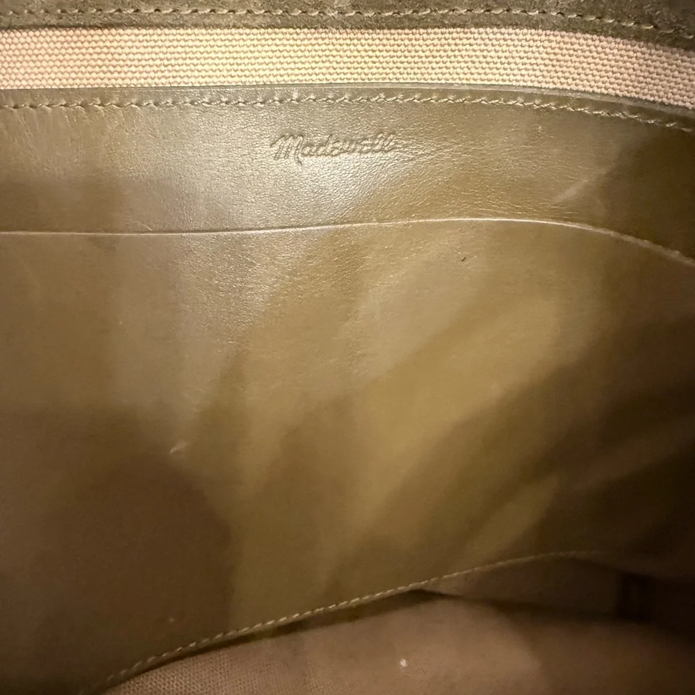 Madewell Olive Suede Essential Bucket Tote - Picture 4 of 5
